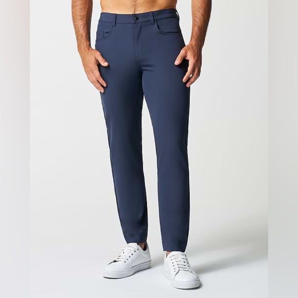State & Liberty Athletic Fit Stretch Tech Chino Navy Size 38